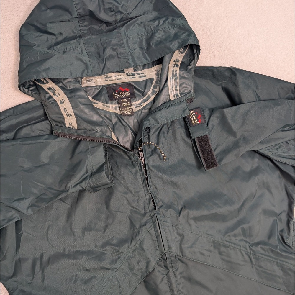 Vintage LL Bean Outdoors Women's Med Anorak Jacket Green Full Zip Adjustable